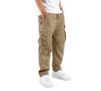 Pantalon Cargo Enfant Garçon Fille Multi Poches en Coton pour Jeux et Parc | Bas Randonnée Enfant, Pantalon Militaire en Tissu Coton Solide, Taille Élastique Confortable, Vêtement Extérieur Plein Air