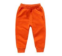 Pantalon Cargo Enfant Garcon Large 0-7 Ans Fashion Pantalon Garçon Taille Elastique Chic Ample Confortable Leger Casual Sports Vacances Sweatpants (Orange, 3-4 Years)