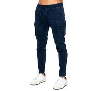 Pantalon Cargo Enzo Pour Homme Coton Élasthanne Cuff Droit Mi-Large