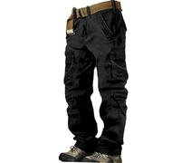 Pantalon cargo extensible pour homme Grandes tailles : pantalon de loisirs pour homme Pantalon long extensible en tissu avec poches et cordon de serrage Pantalon capri droit Pantalon de trekking
