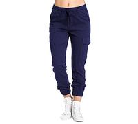Pantalon Cargo Femme Baggy Multi Poche Pantalon Survetement Femme Pantalon de Survêtement Droit Taille Élastique Pantalon Cargo Decontracter Fluide Léger Élastique