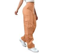 Pantalon Cargo Femme Large, Y2k Streetwear, Pantalon Plus Size, Pants 2024, Casual, High Waisted, Pantalons Droits, Stretch, Automne Hiver, avec Poches, Sweatpants Couleur Unie