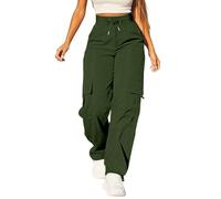 Pantalon Cargo Femme Sportifs Élastiques Pantalon Larges Décontractés Respirants Pantalons Avec Multi-Poches Avec Poches Latérales Vintage Pantalon Baggy Trekking Combat Pantalon Confortable, XL