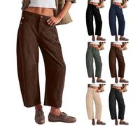 Pantalon cargo femme stretch à jambe large - Pantalon de loisirs femme en coton long - Pantalon de jogging en coton pantalon d'hiver décontracté harem femme pantalons de course avec élastique pantalon