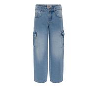 Pantalon cargo fille - Only Harmony - 9 ans - Denim bleu clair - Taille haute - Coupe large 9 ans
