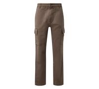 Pantalon cargo fuselÃ© en sergÃ© de coton Ã taille mi-haute QS Marron 31
