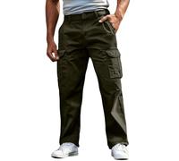Pantalon Cargo Homme avec Multipoches Stretch Extensible Pantalons de Travail Coupe Régulière Mode Décontractée Couleur Unie Pants pour Travail,Sports de Plein Air et Quotidiennes (Army Green, XXXXL)