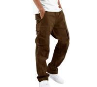 Pantalon Cargo Homme Boutons Taille Élastique 6 Poches Style Classique | Look Classique avec Détails Boutons, 6 Poches Pratiques, Taille Confortable pour un Usage Quotidien et Polyvalent