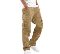 Pantalon Cargo Homme Boutons Taille Élastique 6 Poches Style Classique | Look Classique avec Détails Boutons, 6 Poches Pratiques, Taille Confortable pour un Usage Quotidien et Polyvalent
