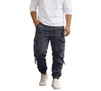 Pantalon Cargo Homme,Cargo Homme,Cargo Coupe décontractée, de Travail en Coton, de Jogging Ample, de Sport et de randonnée avec de Multiples Poches Pull Humour (Dark Gray, M/32)