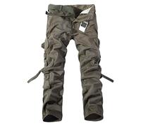 Pantalon Cargo Homme Coupe décontractée, Pantalon Cargo Utilitaire en Coton Ripstop, idéal pour la randonnée, Le Travail et Les activités de Plein air, Vert armée, Taille 4XL