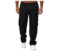 Pantalon Cargo Homme Coupe Droit, Pantalon Classique Homme Grande Taille,Pantalon Homme Taille Elastique Baggy Couleurs Variées Pants Régulière Classics Casual Cargos Ample Base Décontractée Pants