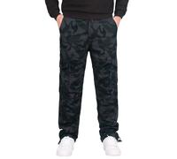 Pantalon Cargo Homme de Travail Ceinture élastique Plusieurs Poches, Pantalon Haren Homme Sport Décontracté à Fleurs de Cajou Style Baggy High Street pour Saisons Printemps Automne
