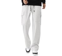 Pantalon Cargo Homme Jogging Sportswear avec des Poches de Cordon de Serrage Pantalons d'entraînement avec Revers pour Le Sport, Les Loisirs, Le Fitness Homme Pantalon Baggy Cargo Sweatpants