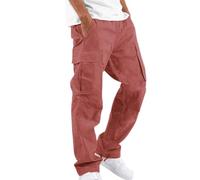 Pantalon Cargo Homme Multi Poches Version Épaissie Multicolore De Travail, Taille Elastique Casual Baggy Hommes, Automne Hiver De Transition Sportswear, Pants de Survêtement Décontractés Activewear