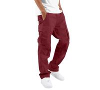 Pantalon Cargo Homme Multi Poches Version Épaissie Multicolore De Travail, Taille Elastique Casual Baggy Hommes, Automne Hiver De Transition Sportswear, Pants de Survêtement Décontractés Activewear