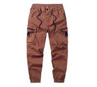 Pantalon Cargo Homme Multipoches - Pantalon Cargo Pantalon de travail pour hommes de printemps et d'automne pantalon décontracté ample à poches rétro pantalon d'extérieur délavé à cent (Brick Red 28)