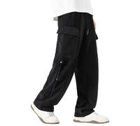 Pantalon Cargo Homme Palazzo- Pantalon Taille Elastique Couleur Unie Style Vintage Casual Chic Ample Streetwear De Tous Les Jours Confortable Passe-Partout Automne Hiver Droit Pants