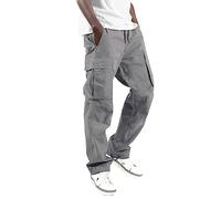 Pantalon Cargo Homme,Pantalon de Travail Homme Multipoches Elastique Cordon de Serrage,Pantalon Chino Cargo Homme Mode et Casual Pantalon Droit Homme Grande Taille Toutes Saisons,01Gris XL