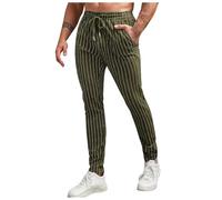 Pantalon Cargo Homme, Pantalon DéContracté pour Homme à Fines Rayures Micro éLastique Coupe AjustéE Style Contemporain Cordon De Serrage Confort Longue DuréE sans Coutures Externes