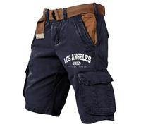 Pantalon Cargo Homme pour activités extérieures décontractées Coupe Ample Design élégant avec Impression été Confortable Entretien simplifié (Navy, XXL)