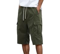 Pantalon Cargo Homme-Short Cargo pour Homme pour Activités De Plein Air avec Plusieurs Poches. Tenue D'Été Confortable, Parfaite avec des T-Shirts. (Army Green, XXXL)
