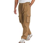Pantalon Cargo Homme Style Américain Pantalon Large Décontracté pour Homme Vêtement de Rue Confortable Pantalons de Sport Ample Tenue Hip-Hop Tendance Pantalons Droit avec Poches