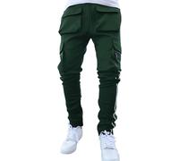 Pantalon Cargo Homme, Style Sarouel, Entrejambe Basse, Coupe décontractée, Cordon de Serrage élastique, Jambes Larges fuselées, Vert armée, Taille L