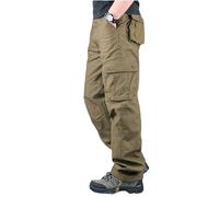 Pantalon Cargo Homme Travail Impermeable de Ville Stretch Cargo Vêtements de Running Mode Multipoches Pantalons de Sport Hiver Pantalon Hiver Homme Jaune terreux S