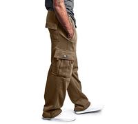 Pantalon Cargo Hommes En Velours Pantalon De Travail Couleur Unie Grande Taille Pantalons De Sport Avec Cordon De Serrage Poches Taille éLastique DéContracté Convient Pour L'EntraîNement Quotidien