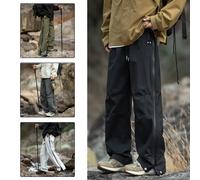 Pantalon Cargo imperméable pour hommes, fermeture éclair latérale droite, coupe-vent, pour l'extérieur, randonnée, Style américain, tendance, Triple défense, jambe droite Grey