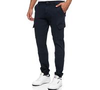 Indicode Hommes August Cargo Pants | Pantalon Cargo en Coton avec 6 Poches Navy M