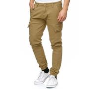 Indicode Hommes August Cargo Pants | Pantalon Cargo en Coton avec 6 Poches Amber M