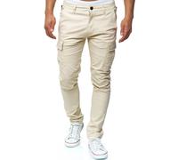 Indicode Hommes Mathews Cargo Pants | Pantalon Cargo en Coton avec 8 Poches Fog L