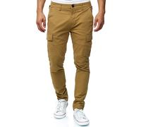 Indicode Hommes Mathews Cargo Pants | Pantalon Cargo en Coton avec 8 Poches Amber S