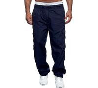Pantalon Cargo Japonais Homme-Vêtements De Travail Hommes-Pants Couleur Unie Doux Coton Décontractées Pantalons Séchage Rapide Droit Taille Élastiquée Pantalons Léger Extensible Confortable