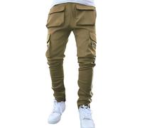 Pantalon Cargo Kaki pour Homme, Entrejambe Basse, Coupe Harem, décontracté, Cordon de Serrage élastique, Jambes Larges fuselées, Kaki, Taille 3XL