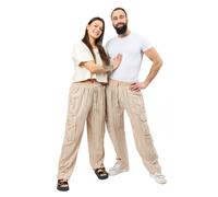 Pantalon Cargo Large Mixte Rayures Sable Arven
