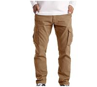 Pantalon Cargo Large pour Homme Mélange de Coton Pantalon de Jogging Pantalon de Combat Militaire Tactique de Travail Léger avec Multiples Poches Bas de Survêtement de Sport Décontracté Pantalon de