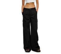 Urban Classics Twill High Waist Cargo Pants Noir 28 Femme