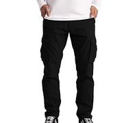 Pantalon cargo long pour homme - Pantalon d'extérieur stretch - Pantalon de loisirs - Grandes tailles - Plusieurs poches - Pantalon de randonnée léger - Couleur unie - Pantalon de sport décontracté