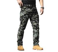 Pantalon cargo pour homme à séchage rapide pour randonnée, tactique, léger, respirant, moto, travail, cargo, pantalons élastiques, durables et pratiques, militaire, de plein air, multi-poches, Vert