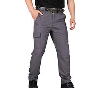 Pantalon cargo pour homme avec boucle de ceinture et patte de boutonnage, pantalon décontracté avec plusieurs poches, pantalon de travail, pantalon de combat, respirant, durable, lavable en machine