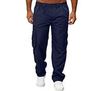Pantalon cargo pour homme - Coupe ajustée - Pantalon de jogging long - Pantalon d'extérieur - Nombreuses poches - Pantalon d'escalade léger - Couleur unie - Pantalon de randonnée - Jambe droite