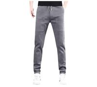 Pantalon cargo pour homme - Coupe ajustée - Pantalon de loisirs - Léger - Taille élastique - Confortable et respirant - Pantalon d'extérieur - Pantalon de sport uni avec plusieurs poches et cordon de