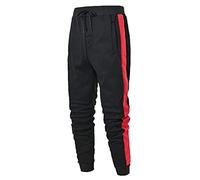 Pantalon cargo pour homme - Coupe ample - Chevilles zippées - Pantalon de jogging pour homme - Pantalon de sport pour jogging, entraînement, gym, course à pied - Avec poches zippées, Rouge, 27-32
