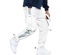 Pantalon cargo pour homme Hop Cargo Nine Sports Casual Loose Pants Hip Men's Size Harlem Pantalon de jogging athlétique Pantalon de survêtement, blanc, M