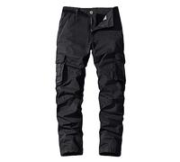 Pantalon cargo pour homme - Noir - Pantalon de sport fin - Pantalon cargo pour homme - Jambes longues - Confortable - Pantalon fonctionnel - Cadeaux de maman - Combinaison en coton pour quatre saisons