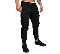 Pantalon cargo pour homme, pantalon de travail cargo en coton, pantalon de survêtement pour homme, coupe ajustée, cordon de serrage à taille élastique, pantalon de travail décontracté, pantalon de