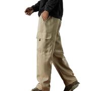 Pantalon cargo pour homme Printemps été et automne Pantalon ample à jambe large droite 2024 Beau sport décontracté Pantalon de jogging athlétique Pantalon de survêtement, kaki, L